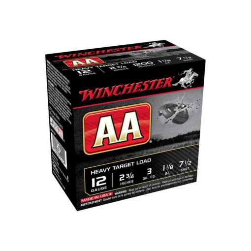 winchester aa 12 gauge 2 34in 75 1 18oz target shotshells 25 rounds 308044 1