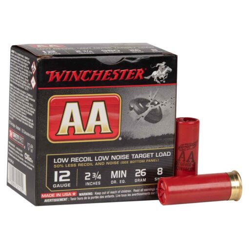 winchester aa 12 gauge 2 34in 8 1oz target shotshells 25 rounds 307986 1