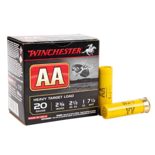 winchester aa 20 gauge 2 34in 75 1oz target shotshells 25 rounds 314455 1