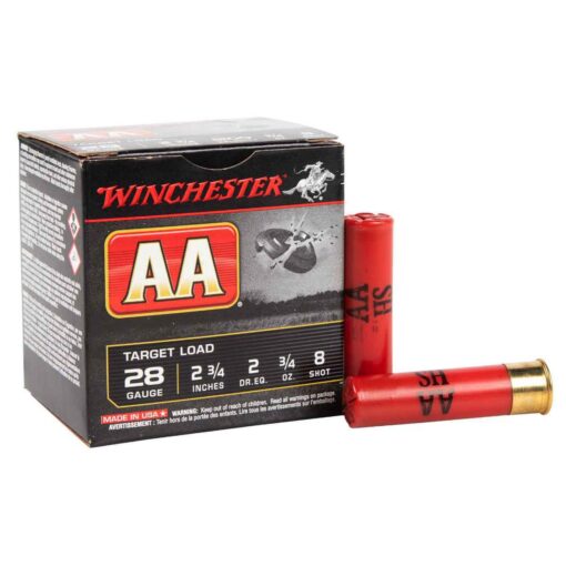 winchester aa 28 gauge 2 34in 8 34oz target shotshells 25 rounds 316766 1