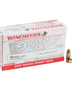 winchester range pack 9mm luger 115gr fmj handgun ammo 200 rounds 1406983 1