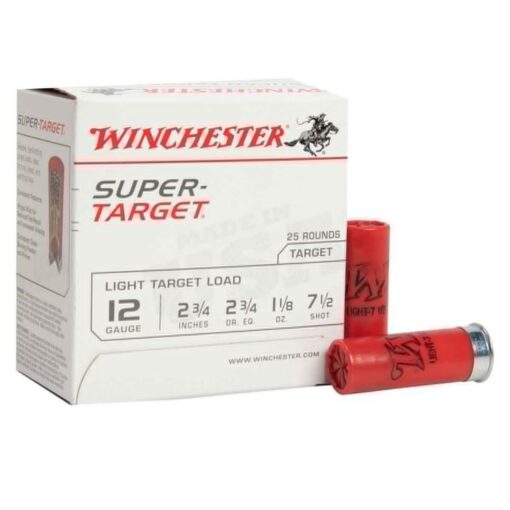 winchester super target 12 gauge 2 34in 75 1 18oz light target shotshells 25 rounds 1319302 1