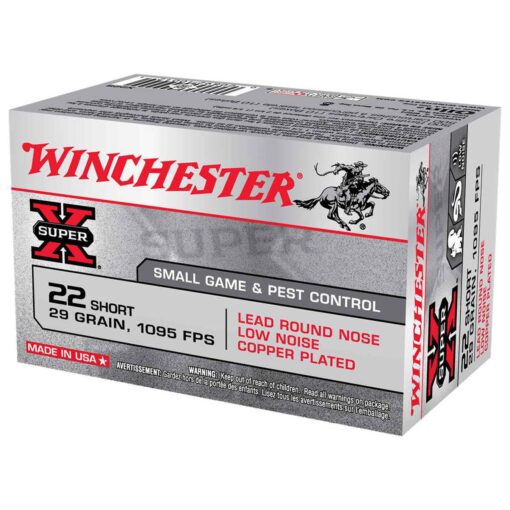 winchester super x 22 short 29gr lrn rimfire ammo 50 rounds 307710 1