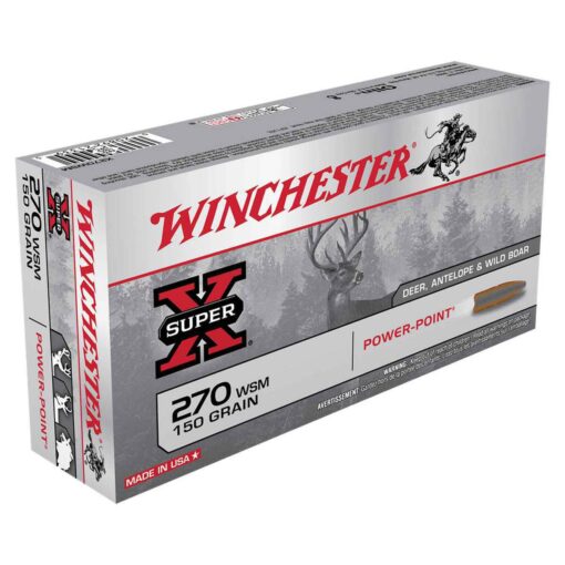 winchester super x 270 wsm winchester short mag 150gr pp rifle ammo 20 rounds 316688 1