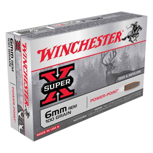 winchester super x 6mm remington 100gr pp rifle ammo 20 rounds 303433 1