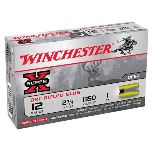 winchester super x bri rifled slug 12 gauge 2 34in 1oz slug shotshells 5 rounds 307356 1