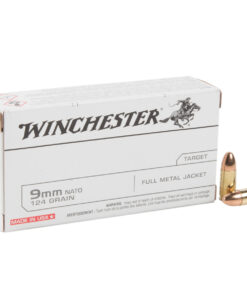 winchester target 9 mm luger 124gr fmj handgun ammo 50 rounds 1251566 1