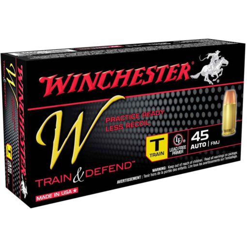 winchester train and defend 45 auto acp 230gr fmj handgun ammo 50 rounds 1620462 1