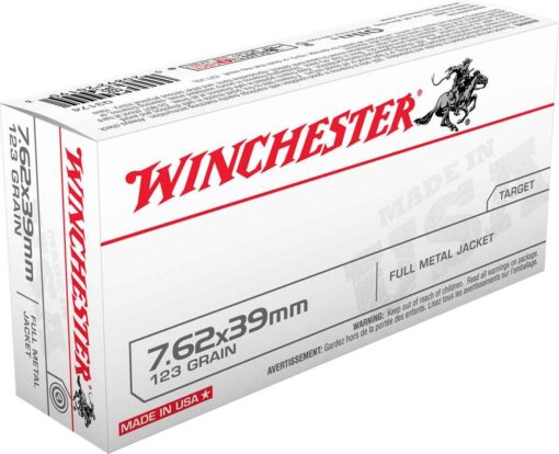 winchester usa 762x39mm 123gr full metal jacket centerfire rifle ammo 20 rounds 1222213 1