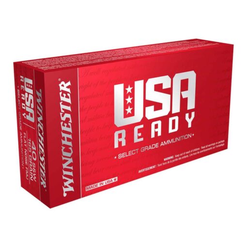 winchester usa ready 40 sw 165gr fnfmj handgun ammo 50 rounds 1752715 1