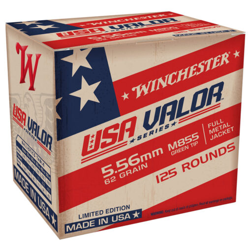 winchester usa valor 556mm nato 62gr fmj rifle ammo 125 rounds 1697024 1