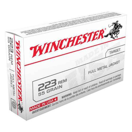 winchester usa white box 223 remington 55gr fmj rifle ammo 20 rounds 1500107 1